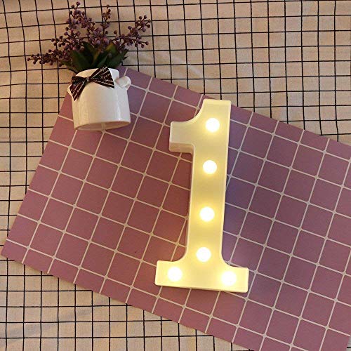 Image of Marquee 1 Number Shaped LED Light Lamp for Decoration Decore Walls Hanging Birthday Party Wedding (One)