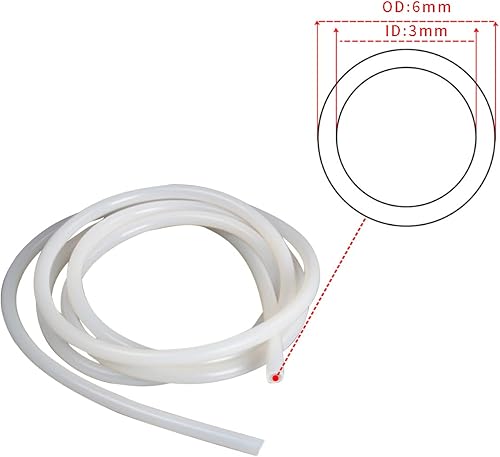 Miniatura 7 de Tubo de goma de silicona, tubo de silicona blanco 0.315 in ID 0.472 in OD 6.56ft tubo de silicona manguera de aire de grado alimenticio para bomba