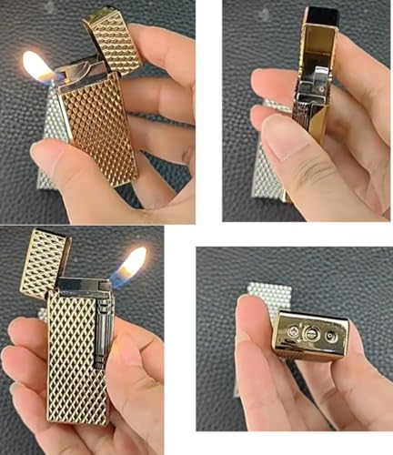 Encendedor metálico con diseño dragón y llama suave miniatura 3