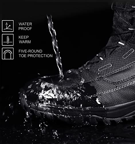 ROCKMARK Men's Winter Snow Boots Outdoor Warm Mid Calf Waterproof Durable Boot Non-Slip Warm Climbing Shoes2