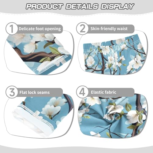 Toddler Girls Leggings Printed Yoga Pants Leggings White Blossom for Kids3