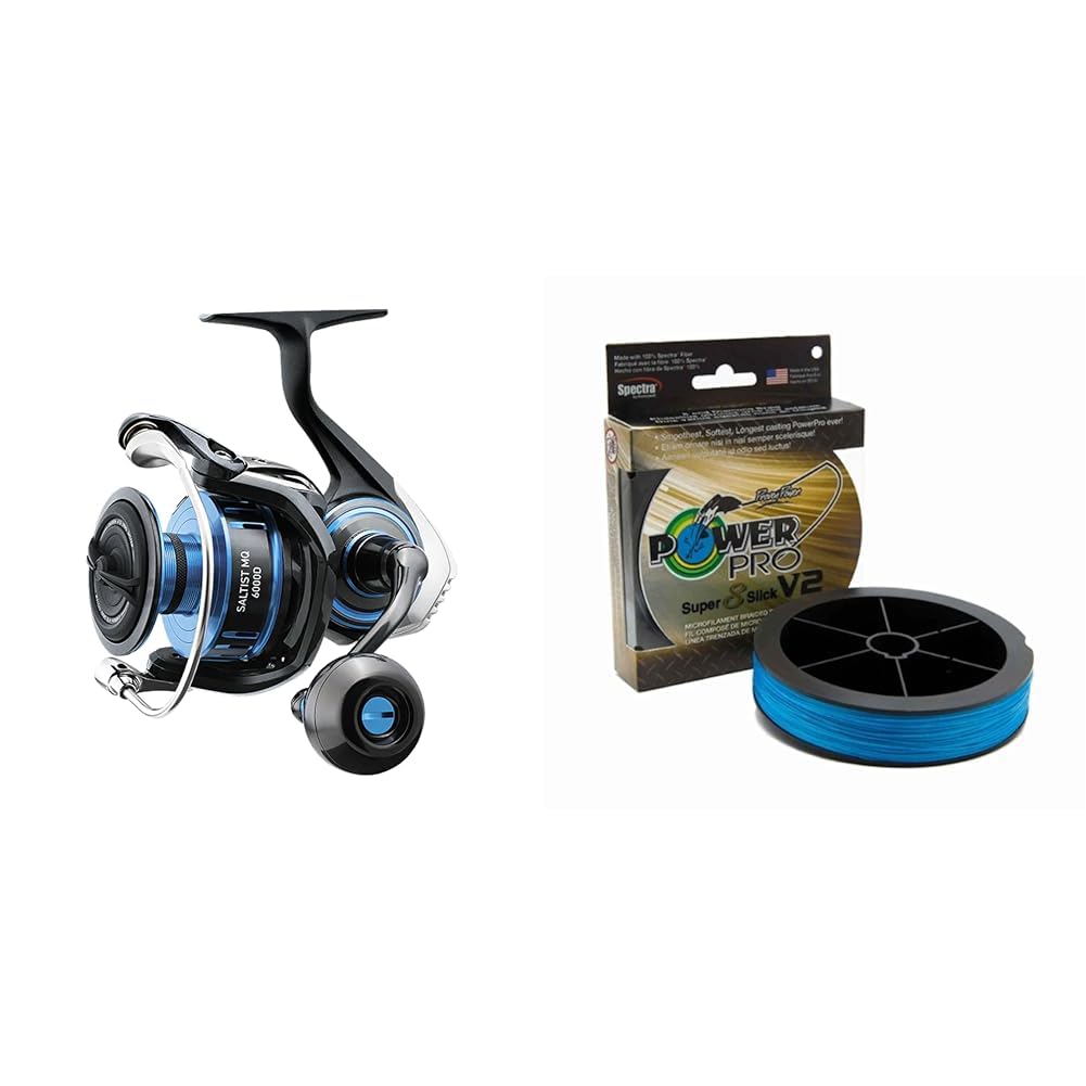 Amazon.com : Daiwa SALTIST MQ Spinning Series Saltwater Reel 4000D-XH Multi  with PowerPro SSV2 20 Lb 300 Yd Blue Braided Fishing Line : Sports &  Outdoors