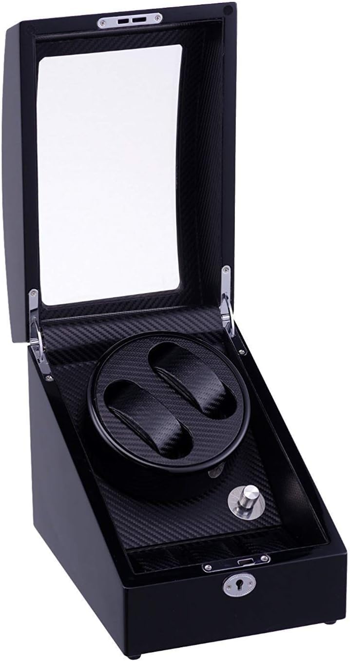 YNIYUJKL Wooden Automatic Watch Winder Double Watches Storage Boxes For 2+3 Watches Watch Winders For Automatic Watches Custom Bl