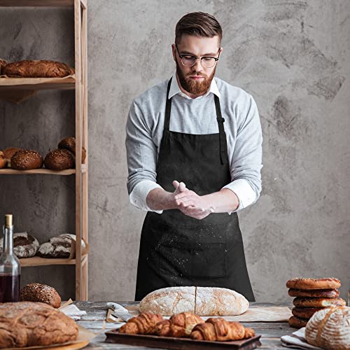 Utopia Kitchen 2er Pack Unisex Grillschürze mit geräumigen Taschen Verstellbare Latzschürzen für Männer und Frauen ideal für Köche Kochen Grillen und Backen Schwarz