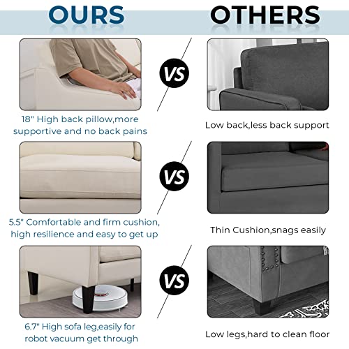 Vingli 53" Loveseat,Mid-Century Modern Love Seat,Small Couch For Small Space For Living Room,Bedroom,Apartment,Studio,Beige #TOP3
