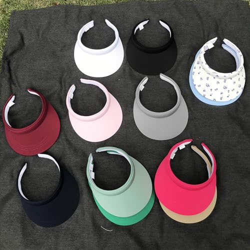 Image of 3 Pack Sports Sun Visor Hat Women Men Adjustable Clip On Visors Outdoor Golf Beach Cap