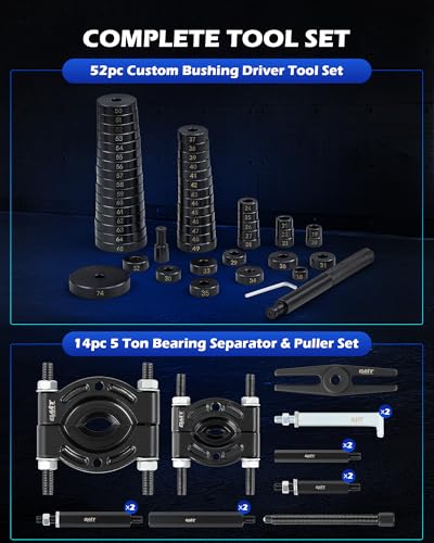 Image of OMT Bushing Driver Tool & Bearing Press Kit, 5-Ton Bearing Puller Tool Set