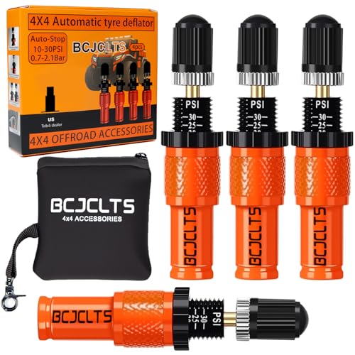 BCJCLTS Adjustable Auto-Stop Tire Deflator Valve Kit (10-30 PSI) Tire Air Down...
