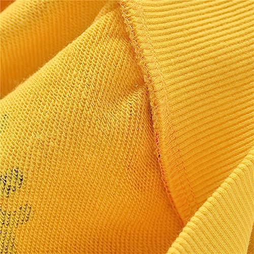 Toddler Boys Sweatshirts Dinosaur Long Sleeve Pullover Crewneck Shirts Cartoon Sport Tops for Kids (Yellow, 4-5 Years)3