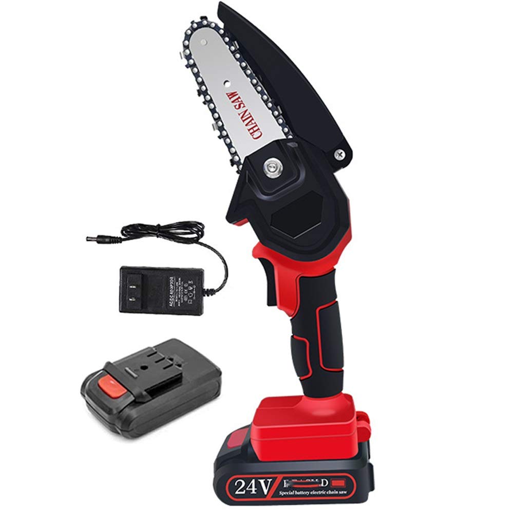 Mini Motosega A Batteria Per Potatura - Con 2 Batterie E 4 Catene - Foto 5