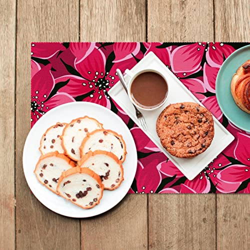 Sets de table fleurs roses 30x45cm tapis de table antidérapant salle à manger - 7
