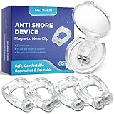 Anti Snoring Device, Magnetic Anti Snore Clip, Snore Stopper (4 Pack), Comfortable & Professional...