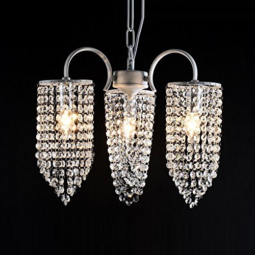 Lustre en cristal moderne à 3 têtes pour salle à manger et salon