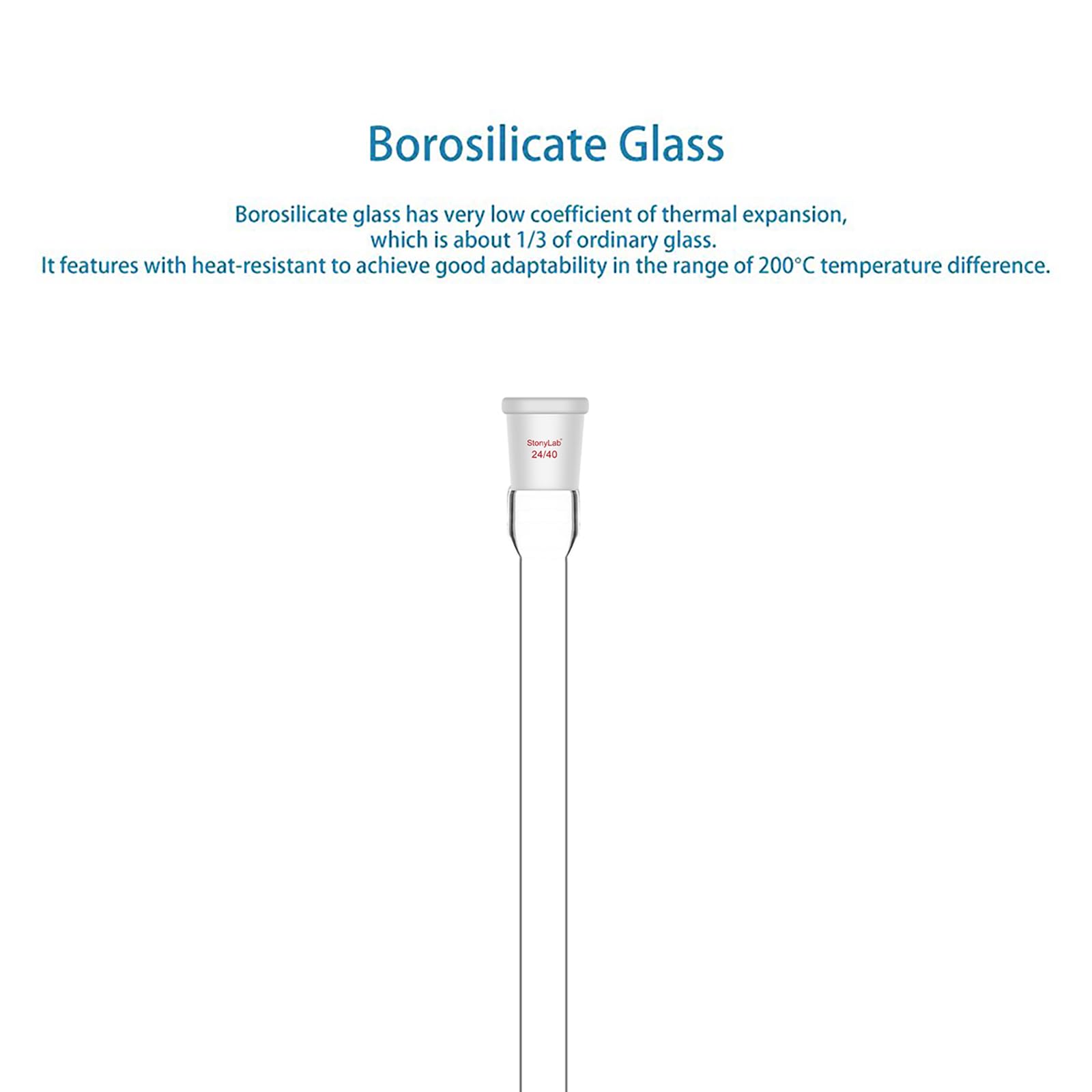 stonylab Borosilikatglas-Säulenchromatographie mit G2-Sandplatte, 19 mm Innendurchmesser, 305 mm Effektive Länge, 24/40 Gelenk