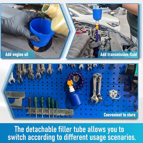 Image of 27 inch Bendable Transmission Funnel with Filter and Switch, Multi-Purpose Funnel is Suitable for All Automotive Oil,Transmission Oil and Other Liquids.