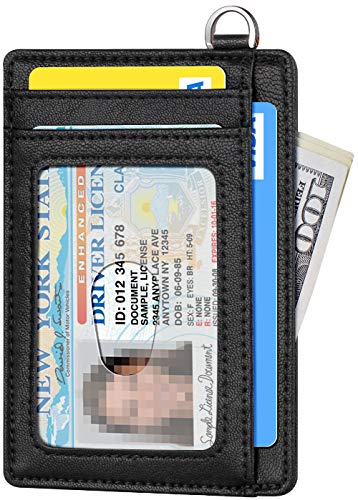 FurArt Slim Minimalist Wallet, Front Pocket Wallets, RFID Blocking, Credit Card Holder for Men & Women-Cowhide Black2