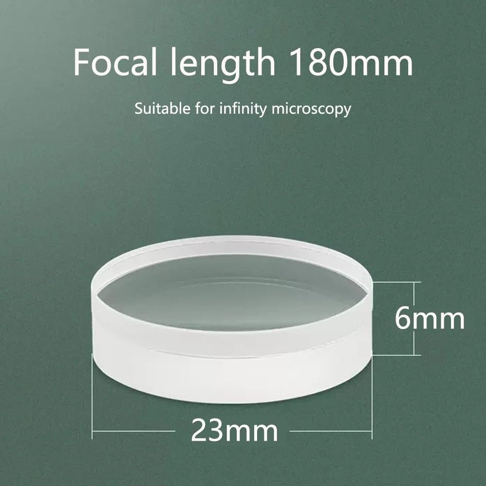 Microscope accessories kit diameter 22mm 23mm infinitesimal microscope objective tube focal length 180mm 200mm doublet lens glued optical lens microscope slide(FL 180mm)
