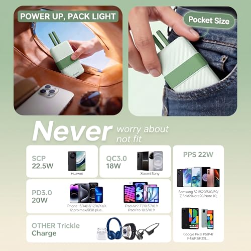 Image of Energizer 10000mAh 22.5W Fast Charging Power Bank, Ultra-Slim Compact Pocket Size, Built-in Type-C Cable, PD + QC, Dual USB-C & USB-A Output | CE & RoHS Approved | 1 Yr Warranty
