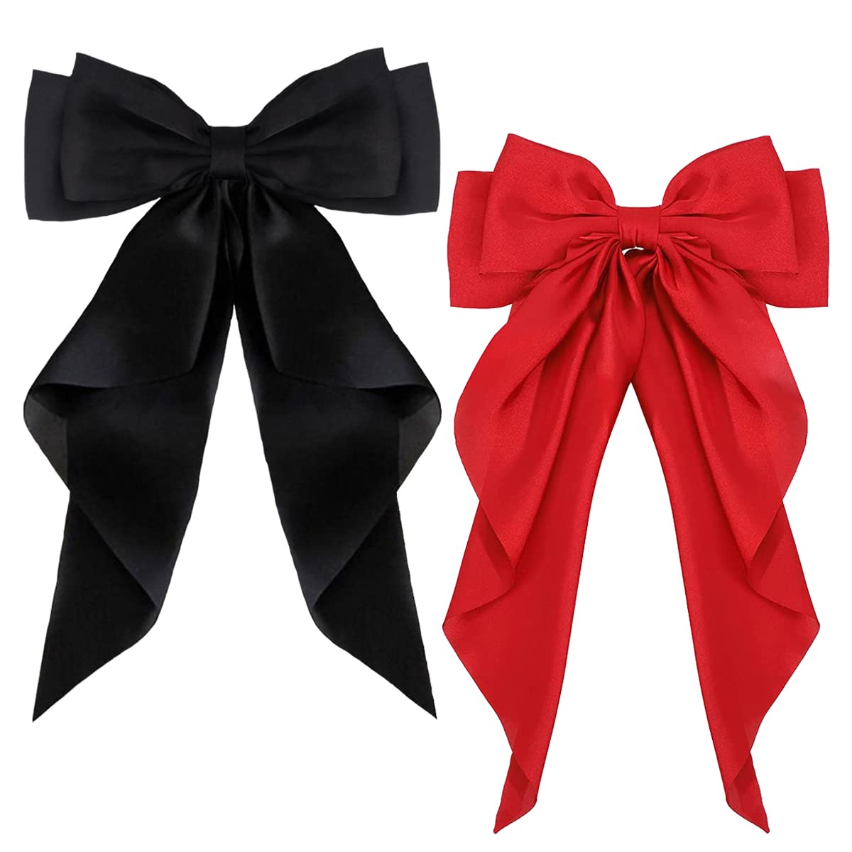 ZEVONDA Pack of 2 Big Bow Hair Clips