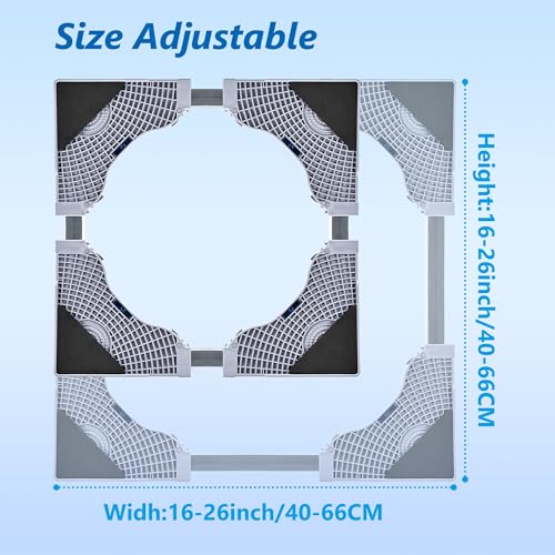 EUHOMY-Universal-Base-Mini-Fridge-Stand-Adjustable-Furniture-Stand-with-4-Power-FeetWashing-Machine-Stand-Base-Laundry-Pedestal-with-Horizontally-Adjustable-Base-for-DryersWashersRefrigerators