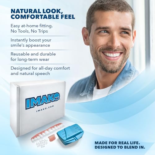 Imako Premium Cosmetic Uppers - 1 Pack - Small, Bleached White - DIY Smile Makeover - Made in USA4
