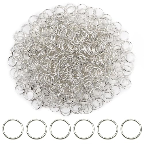 TOAOB 500pcs 8mm Silver Open Jump Rings for Jewelry Making Split Rings
