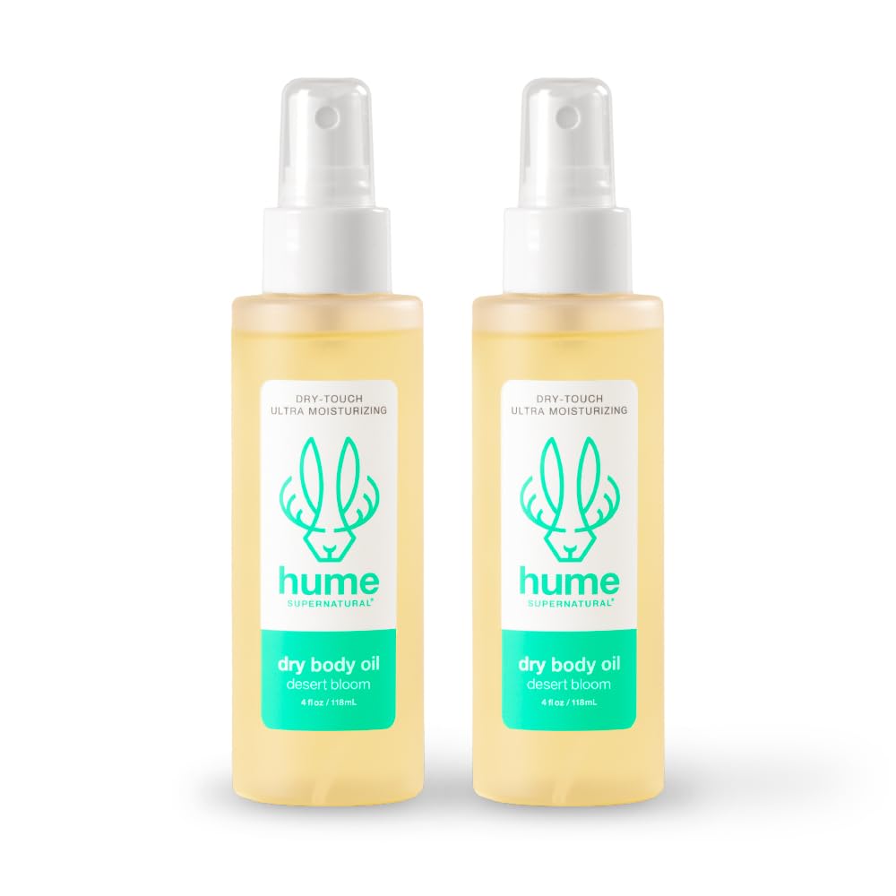 HUME SUPERNATURAL Dry Body Oil Spray - Moisturizing Oil for Dry Skin, After Shower Body Oils for Women and Men, Dry Oil Body Spray, Nourishing, Hydration, Glow, Desert Bloom, 2-Pack Desert Bloom 2-Pack