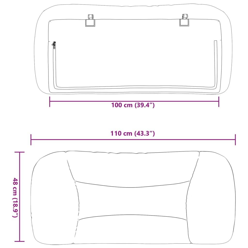 Hvar - Cojín para cabecero de cama (100 cm, tejido con relleno de fibra de PP, cojín de pared para dormitorio, respaldo para leer y sentarse, fácil montaje con y correas)