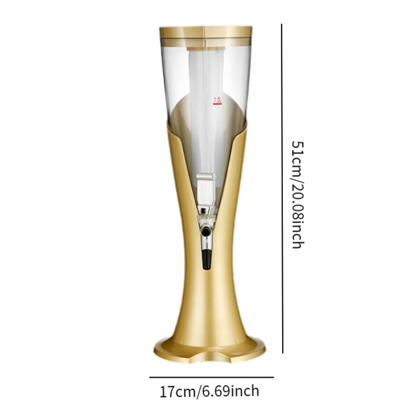 Dispensador de Cerveza con Grifo, Cubo para Remojar La Cerveza, Torre de Cerveza, Vertedor de Cerveza para Pubs Y, oro, tal como se describe