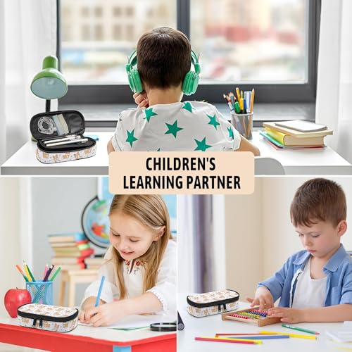 Image of Corgi Pencil Case, Large Capacity Pen Pencil Case for Boys Girls Teen, Kids 3 Compartments Multifunction Pencil Box with Zipper Organizer, Pencil Pouch for Back to School Students