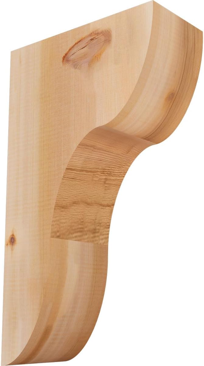 Ekena Millwork COR04X12X20CAR00SWR 3 1/2"W x 12"D x 20"H Carmel Smooth Corbel, Western Red Cedar