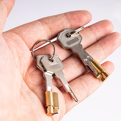 2 x Schlüssellochsperrer Steckschloss Schloss mit Schlüssel für Keuschheitsgürtel, Schließfachtüren Bronze