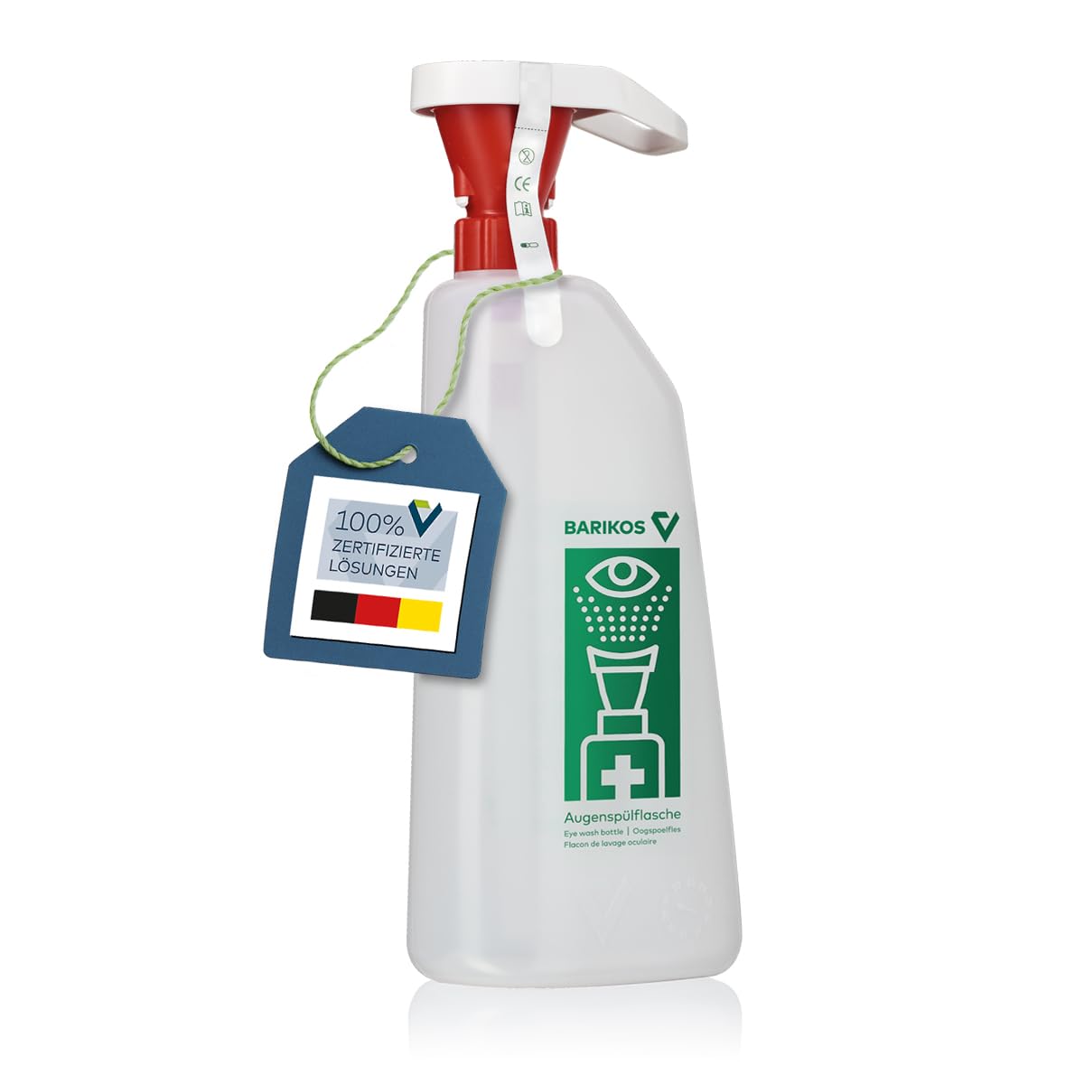 Augenspülflaschen Set Barikos: Wandbehälter inkl. 1x Augenspülflasche gefüllt - Augenspülung - Augendusche Erste-Hilfe Set