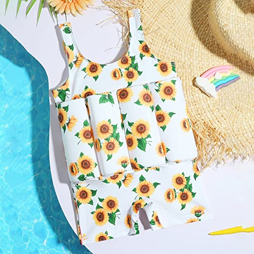 Image of Kids Float Swimsuit Buoyancy Sticks for Baby Boys Girls One Piece Floating Swim Vest Training Aid Swimwear