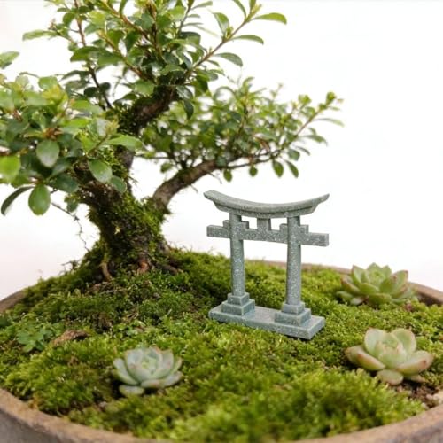 Image of livelyfish Aquarium Asian Decorations Japanese Shinto Torii Gate Fish Tank Ornament Miniature Shrine Japan Style Sandstone Underwater Landscape Decoration, L