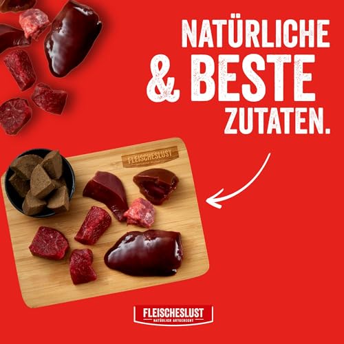 Fleischeslust Hundewurst, Meat&Treat Rind (15x200g), schnittfeste Trainingswurst, Hundefutter für ausgewachsene Hunde