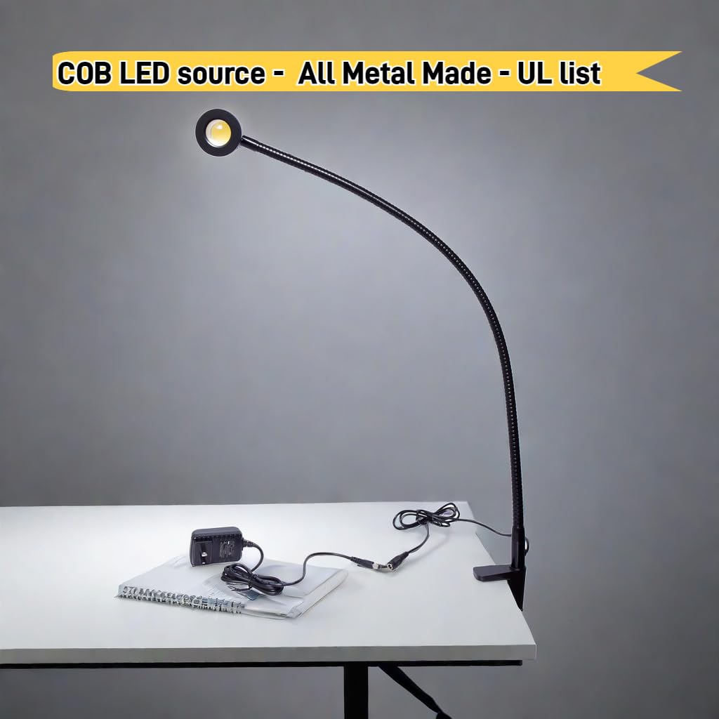 5 W col de cygne lampe de travail LED COB lampe de travail avec pince-étau 500LM Bras de 73,7 cm
