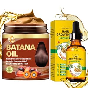 Batana Oil for Hair Growth & Rosemary Oil for Hair Growth,Raw Batana Hair Mask Rosemary Hair Growth Serum,Hair Loss Treatment,Hair Care for Dry Damaged Hair,Promotes Hair Thickness for Men Women
