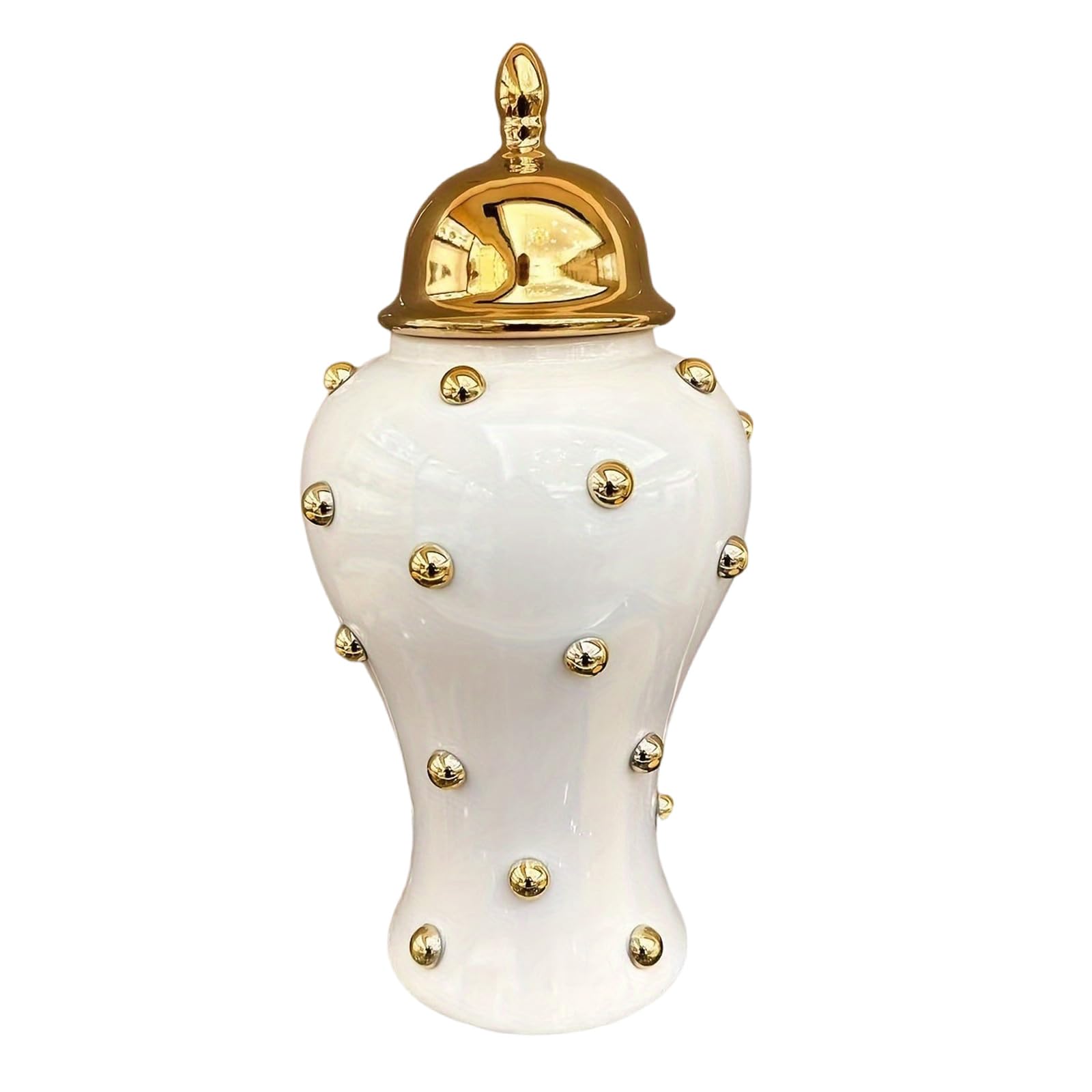 Buxuaaaa European Ceramic Gingers Jar with Lid for Floral Arrangements and Living Room Decor Temple Jar