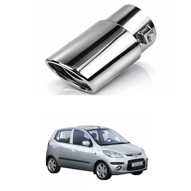 LOVMOTO Stainless Steel Car Exhaust Tip, Muffler Exhaust, Adjustable Car Decoration Chrome-Plated Finish Exhaust Tailpipe Tip for Most Cars Comfortable With i-10 Gra-nd-image-9