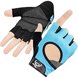 BEAST RAGE Guantes de Fitness parlevantamiento de Pesas para Hombres y Mujeres, Transpirables,Antideslizantes,Acolchados de Silicona,Guantes de Gimnasio Entrenamiento Ciclismo (M, Aqua)