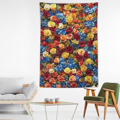 Tapisserie murale avec fleurs esthétiques affiche suspendre chambre