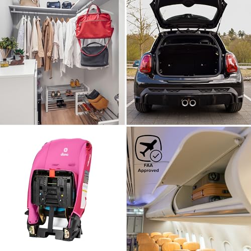 Image of Diono Radian 3R, All-in-One Convertible Car Seat, Rear and Forward Facing, 10 Years 1 Car Seat, Slim Fit 3 Across, Pink Cotton Candy