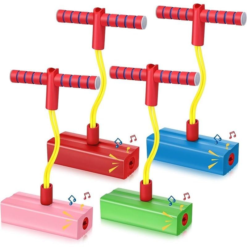 keskriva Foam Stick Jumper Kids Bouncy Toy Toddlers Fun Hopper Children Squeaks with Each Hop Great Gift Girls and Boys First(Pack of 1(Multicolored 3