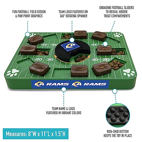 Image of Pets First NFL Los Angeles Rams Puzzle Toy for Dogs, Slow Feeder Board for Pets, Interactive Doggie Treat Toy