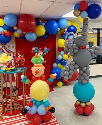 Image of Carnival Circus Balloons Arch Kit - 152Pcs Red Yellow Blue and Star Foil Balloons Different Size Balloon Garland Kit for Birthday Anniversary Baby Shower Carnival Circus Theme Party Decorations