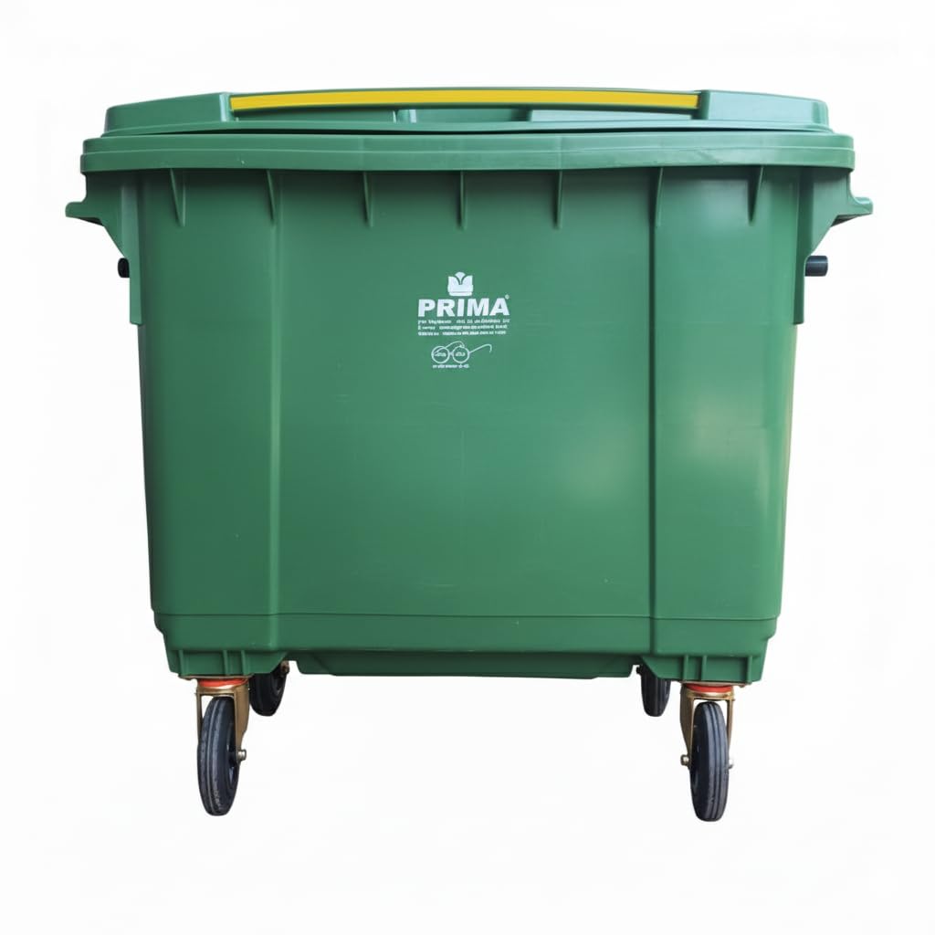 Prima Big Plastic Wheeled Dustbin with Lid 660 Litre Green-image-6