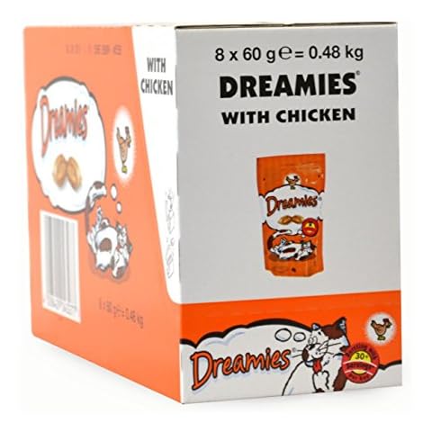 Dreamies Cat Treats with Chicken, 8 Pouches Cover