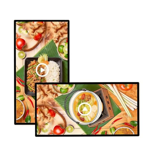 Pantalla Señalización Digital Comercial, Reproductor Multimedia Inteligente Con Pantalla Dividida Para Formatos Vertical Y Horizontal, Pantalla Publicitaria Alta Definición Montaje En Pared 23.6'
