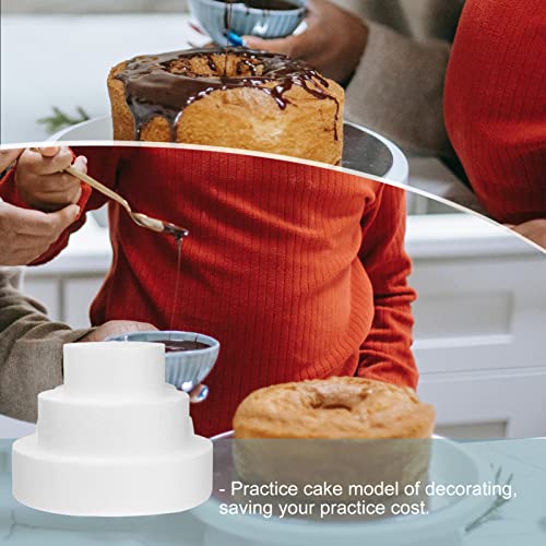 Cake Dummies, 3 Piece Round Foam Cake Dummies 4, 6, 8 inch inch Set for Decorating Display, White, 20X20X5cm - Image 4